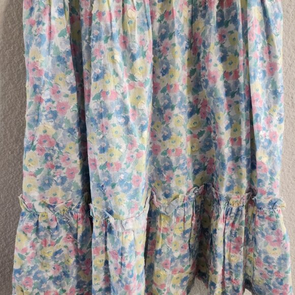 LoveShackFancy Nadja Smocked Mini Dress Ruffle Babydoll Rainbow floral sz medium - Picture 6 of 11